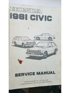 Book 1981  Honda  Civic Service Manual All Models